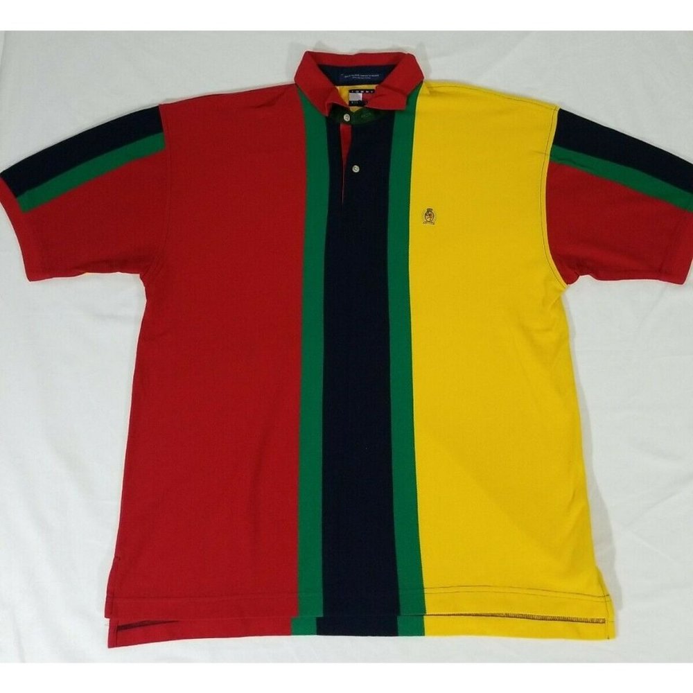 Tommy Hilfiger 90s Colorblock Vintage Multi Color - Picture 1 of 5